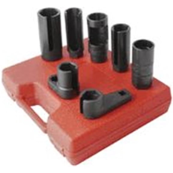 2850 7-Piece Oxygen Sensor Socket Set - Black - Standard Size - Includes Carrying Case - Versatile Compatibility