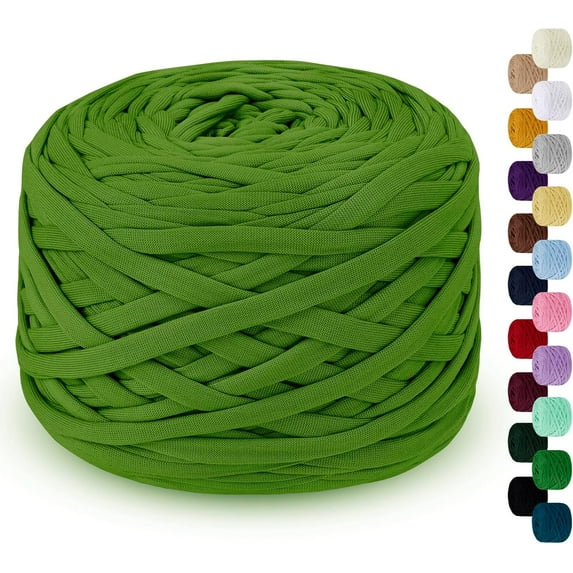 285g T Shirt Yarn for Crocheting 109 Yards Elastic Ribbon Thick Crochet Fabric Knitting T-Shirt Yarn for Crochet Bag, Blanket, Basket, DIY Projects, Home Decor