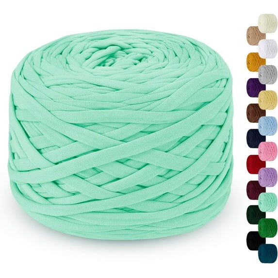 285g T Shirt Yarn for Crocheting 109 Yards Elastic Ribbon Thick Crochet Fabric Knitting T-Shirt Yarn for Crochet Bag, Blanket, Basket, DIY Projects, Home Decor