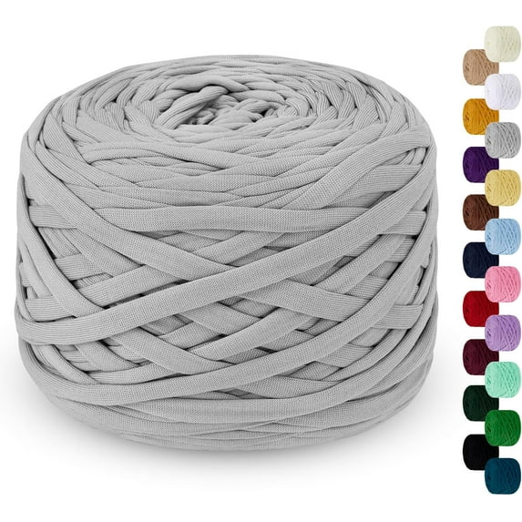 285g T Shirt Yarn for Crocheting 109 Yards Elastic Ribbon Thick Crochet Fabric Knitting T-Shirt Yarn for Crochet Bag, Blanket, Basket, DIY Projects, Home Decor