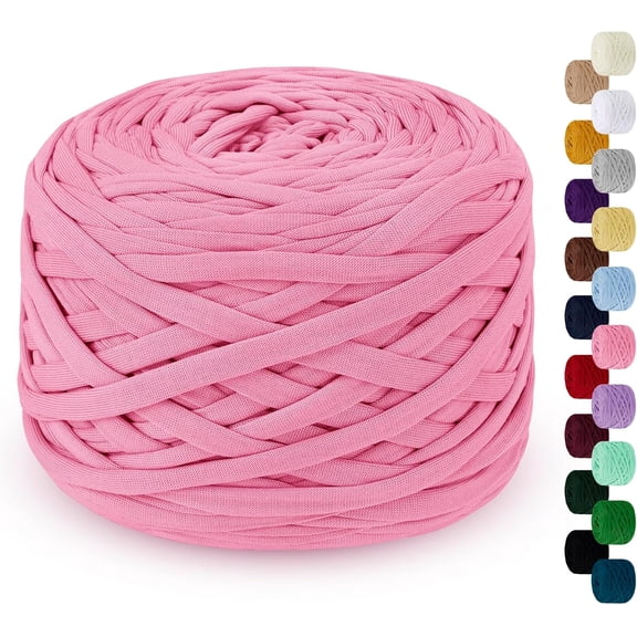285g T Shirt Yarn for Crocheting 109 Yards Elastic Ribbon Thick Crochet Fabric Knitting T-Shirt Yarn for Crochet Bag, Blanket, Basket, DIY Projects, Home Decor