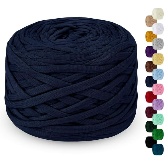 285g T Shirt Yarn for Crocheting 109 Yards Elastic Ribbon Thick Crochet Fabric Knitting T-Shirt Yarn for Crochet Bag, Blanket, Basket, DIY Projects, Home Decor