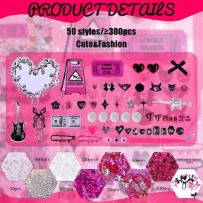 2867PCS+ Junk Phone Case Charms Kit, Phone Case Decorations DIY Letter Beads for Customizing Cases, Bow Charms, Flatback Pearls, Nail Accessories, Rhinestones, Y2k Charms, DIY Gift for Best Friend