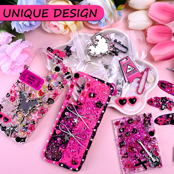 2867PCS+ Junk Phone Case Charms Kit, Phone Case Decorations DIY Letter Beads for Customizing Cases, Bow Charms, Flatback Pearls, Nail Accessories, Rhinestones, Y2k Charms, DIY Gift for Best Friend