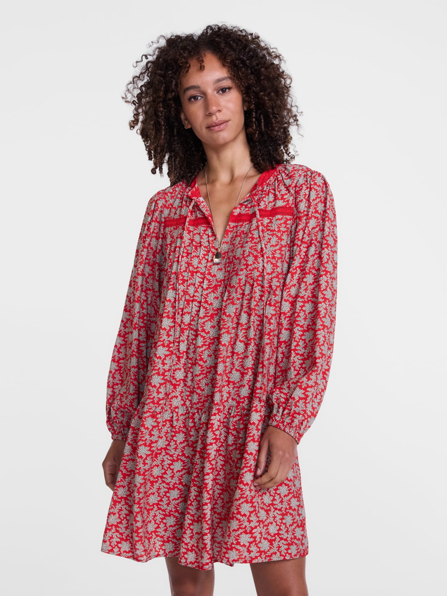 Scenario Women's Tiered Ruffle Mini Dress, Sizes XS-XXXL