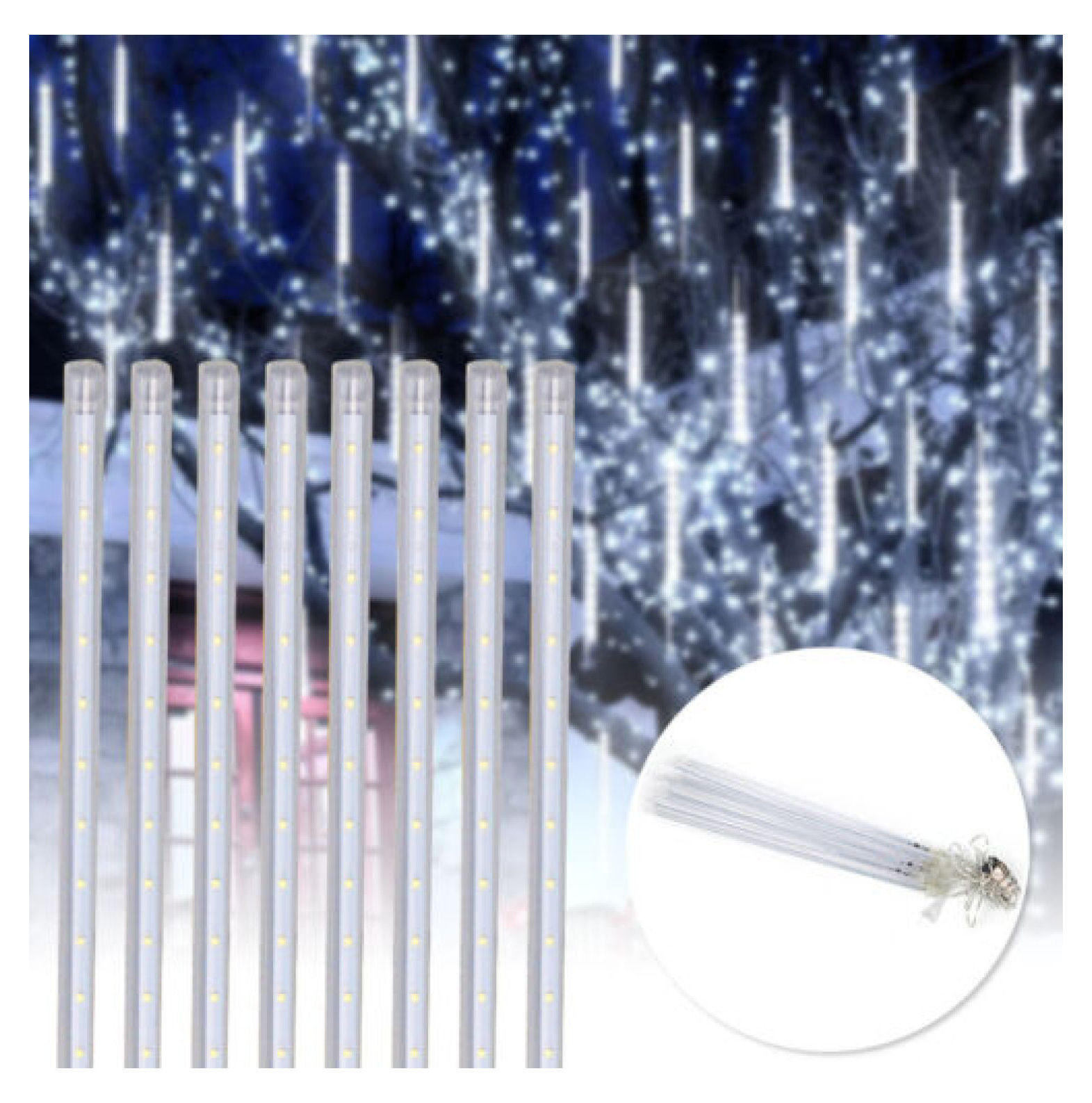 288/192 LED Solar Lights Meteor Shower Rain Tree String Light Xmas Party Outdoor