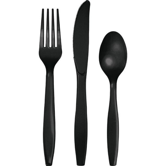 288 Count Bulk Pack Black Velvet Assorted Plastic Cutlery
