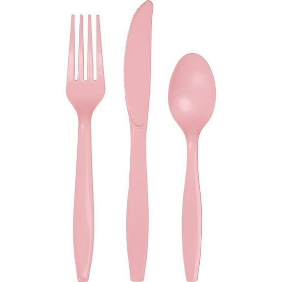 288 Count Bulk Pack Classic Pink Assorted Plastic Cutlery
