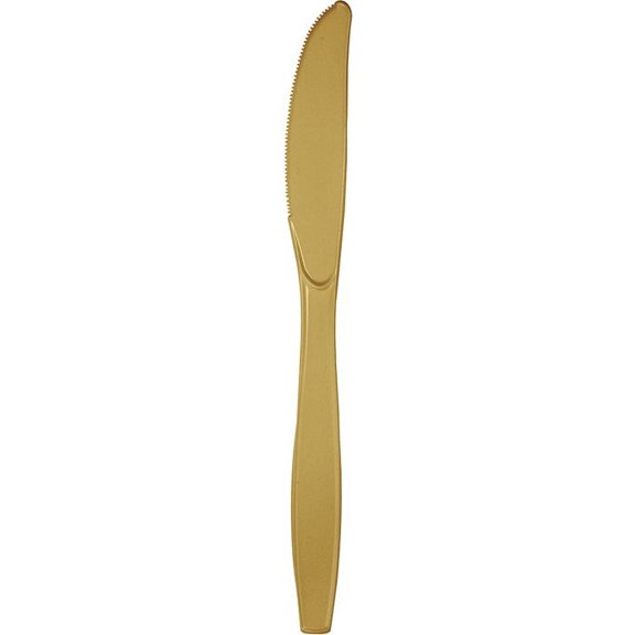 288/Case Bulk Glittering Gold Plastic Knives