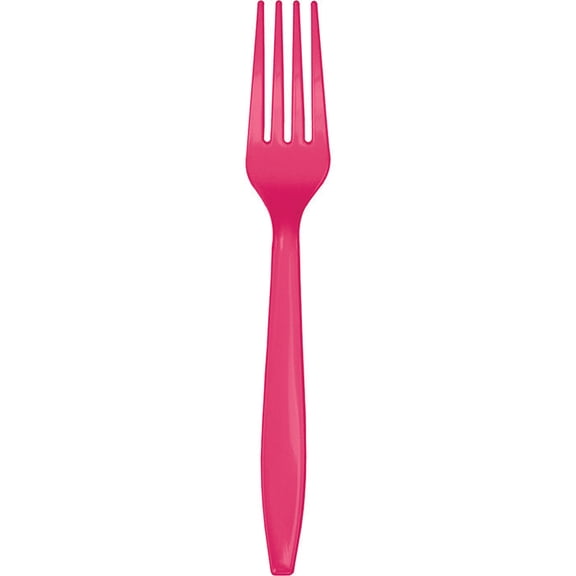 288/Case Bulk Hot Magenta Plastic Forks