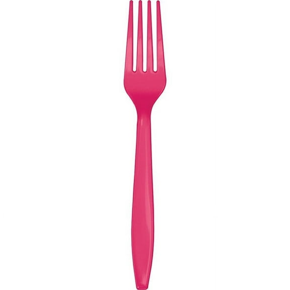 288 Count Bulk Pack Hot Magenta Plastic Forks