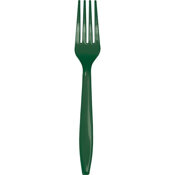 288/Case Bulk Hunter Green Plastic Forks