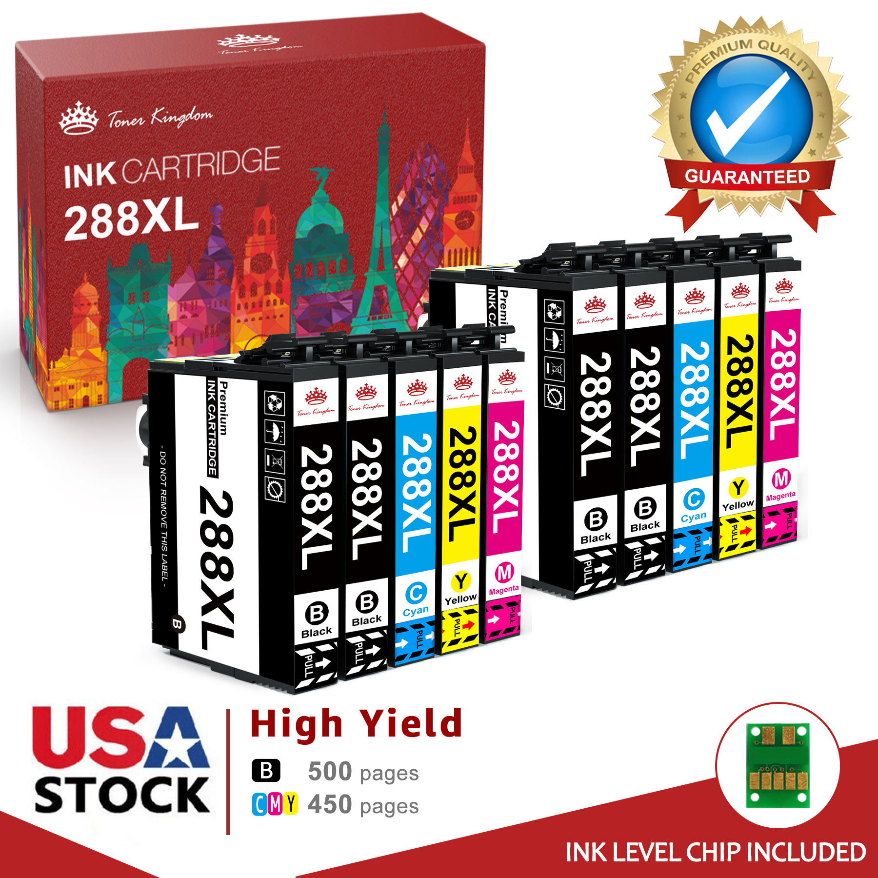 288 Ink Cartridges Replacement for Epson 288XL Ink Combo Pack to Use
