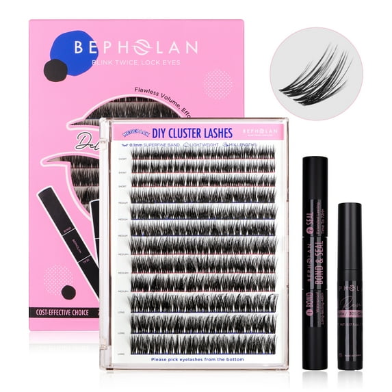 288 Pcs Cluster Eyelash DIY Lash Extension Kit 604 Clear Brand