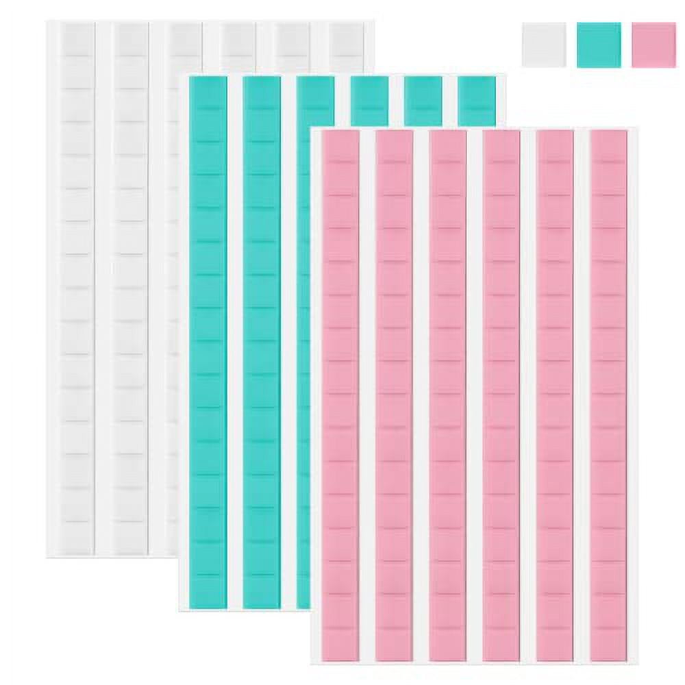 288 Pcs Sticky Tack  Putty, JULBEAR Removable Adhesive  Poster Putty, Mounting Putty  Reusable Wall Safe Tack  Putty, Tacky Putty for  Hanging Pictures and Museum  Art Photography (White Blue  Pink)