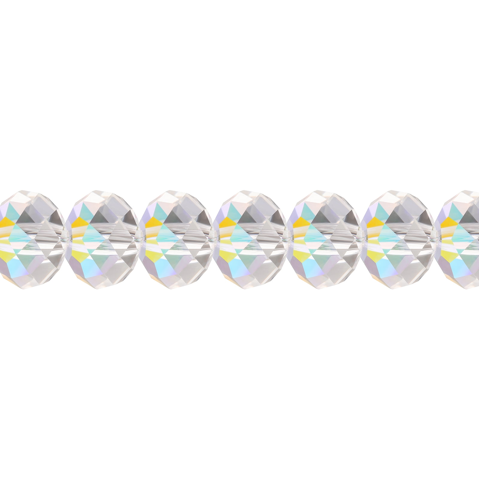 288 Pieces (6mm) Crystal AB | Preciosa Glass Bellatrix Faceted Rondelle Beads