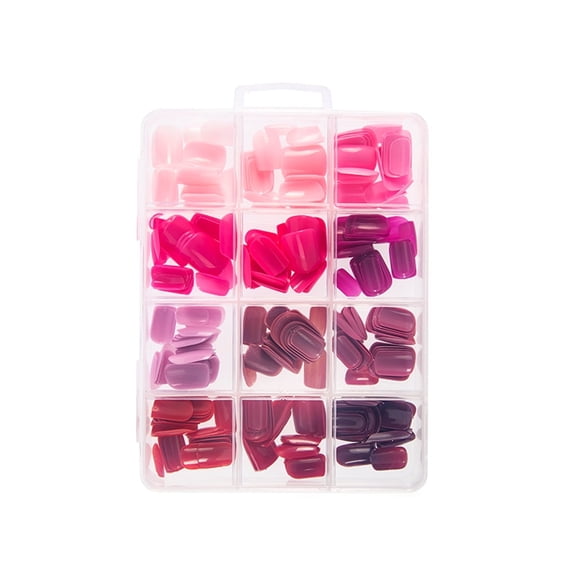 Belepack Pink Series Easy to Apply Full Square Acrylic Artificial Nail Kit, 288 Pieces