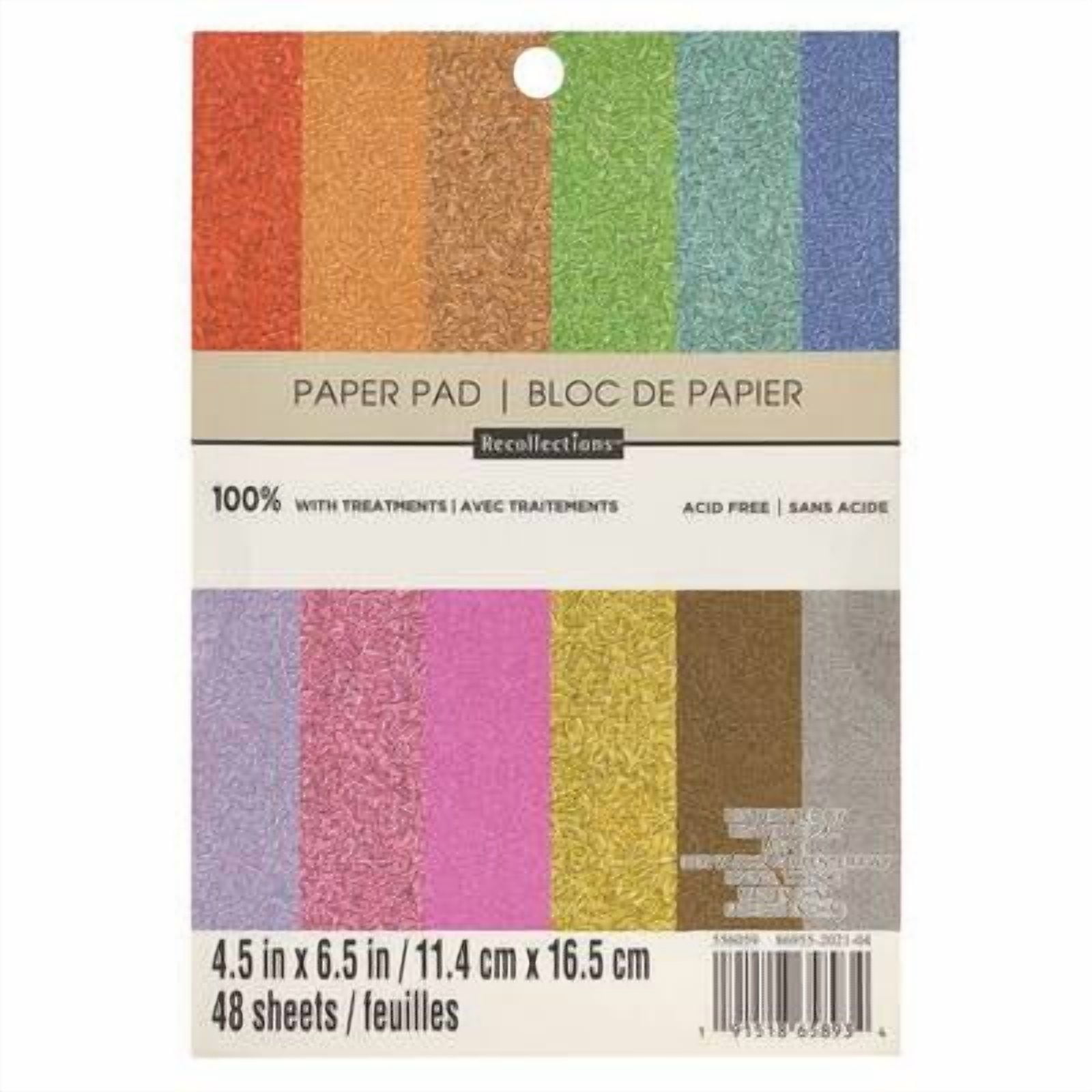 Recollections 288 Sheets 4.5" x 6.5" Glitter Paper Pad - Acid Free Paper for Scrapbooks, Invitations, Greeting Cards, and Arts & Crafts - Bulk Pack