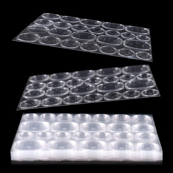 288 nail stickers (12 sheets) - Large size, waterproof, breathable, double-sided, super strong adhesion, transparent, flexible, suitable for nail art.