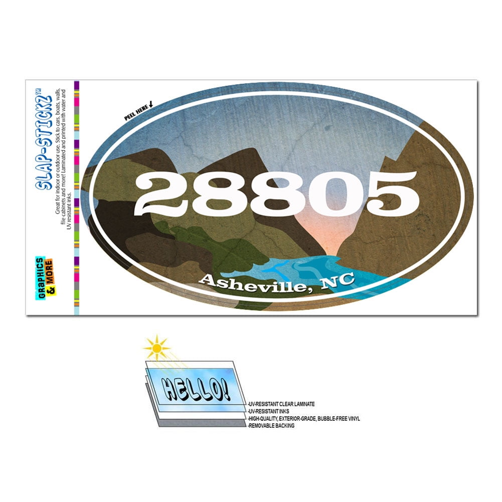 28805 Asheville, NC - River Rocks - Oval Zip Code Sticker - Walmart.com