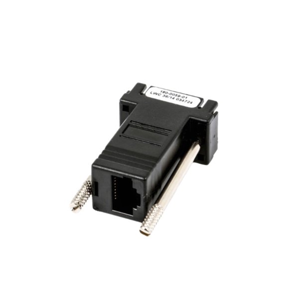 2880B Black Serial Port DB9 TO RJ45 Adapter - DB-9 Female To J-45 Female- Maintenance PC Connector ( DE9 TO RJ-45 ) 180-0059-01