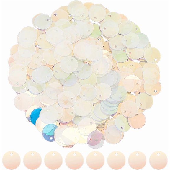 2880Pcs Flat Round Sequins Crafts 10.5mm PVC Round Paillettes Clear AB Color Sequin Paillettes Loose Sequins
