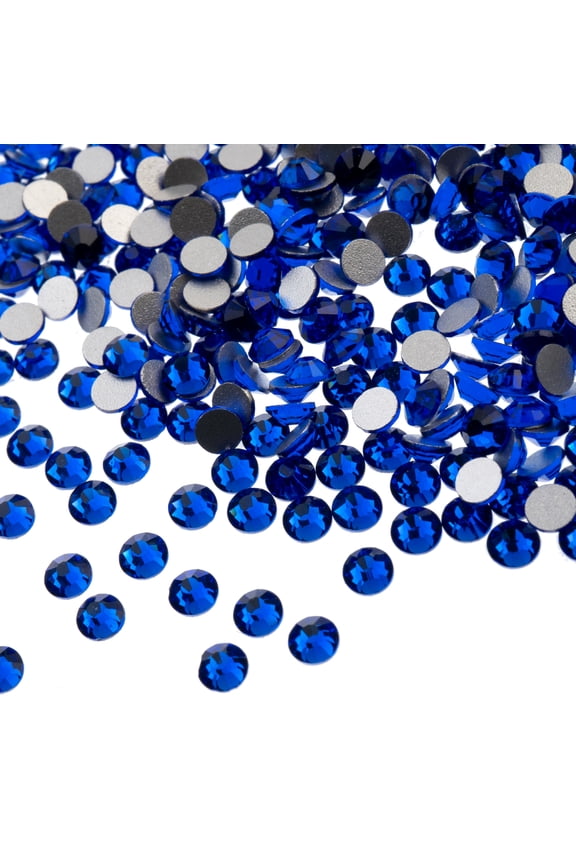 2880pcs Crystal Lane DIY SS12 (3mm) Sapphire Glass Round Flat Back Rhinestones for nail art, clothes design decorations