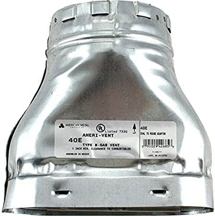 288614 Amerivent 4inch Oval/Round Adapter BVent