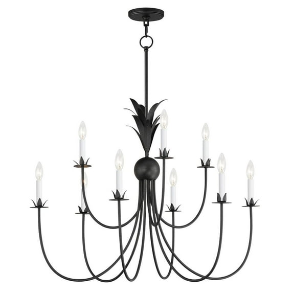 2889AR Maxim Lighting Paloma - 9 Light Chandelier-28 Inches Tall and 36 Inches Wide-Anthracite Finish -Traditional Installation