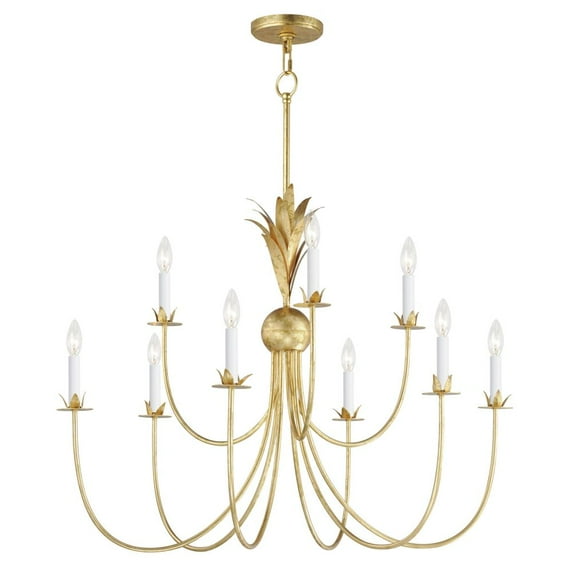 2889GL Maxim Lighting Paloma - 9 Light Chandelier-28 Inches Tall and 36 Inches Wide-Gold Leaf Finish -Traditional Installation