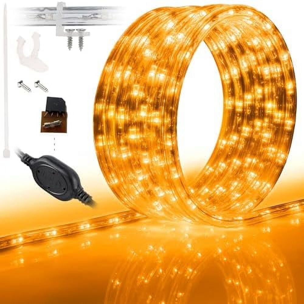 288LEDs, 25ft Orange LED Rope Light, Connectable Outdoor Permanent ...