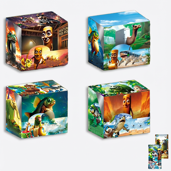 288Pc Italian Brainrot Rot Cards Collection, Tralalero Tralala and Tung Tung Tung Sahur,Gold Card Flash Card Collection, Rare (36Packs Whole Box)