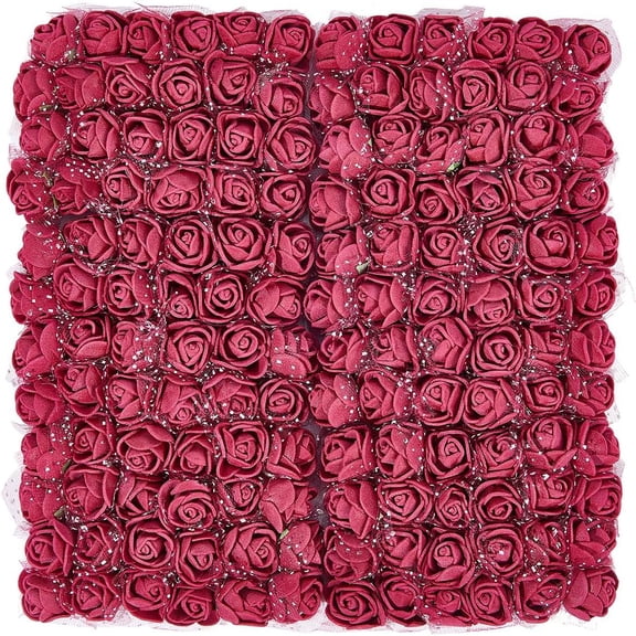 288Pcs Foam Iron Artificial Flower for Wedding Aisle Centerpieces Table Confetti Party Favors Home Decoration FireBrick