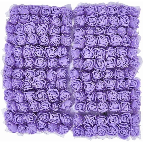 288Pcs Foam & Iron Artificial Flower for Wedding Aisle Centerpieces Table Confetti Party Favors Home Decoration Lilac