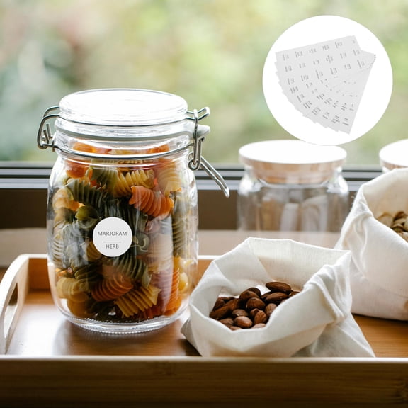 288Pcs White Round Spice Labels Stickers Adhesive for Kitchen Jars Pantry Organization