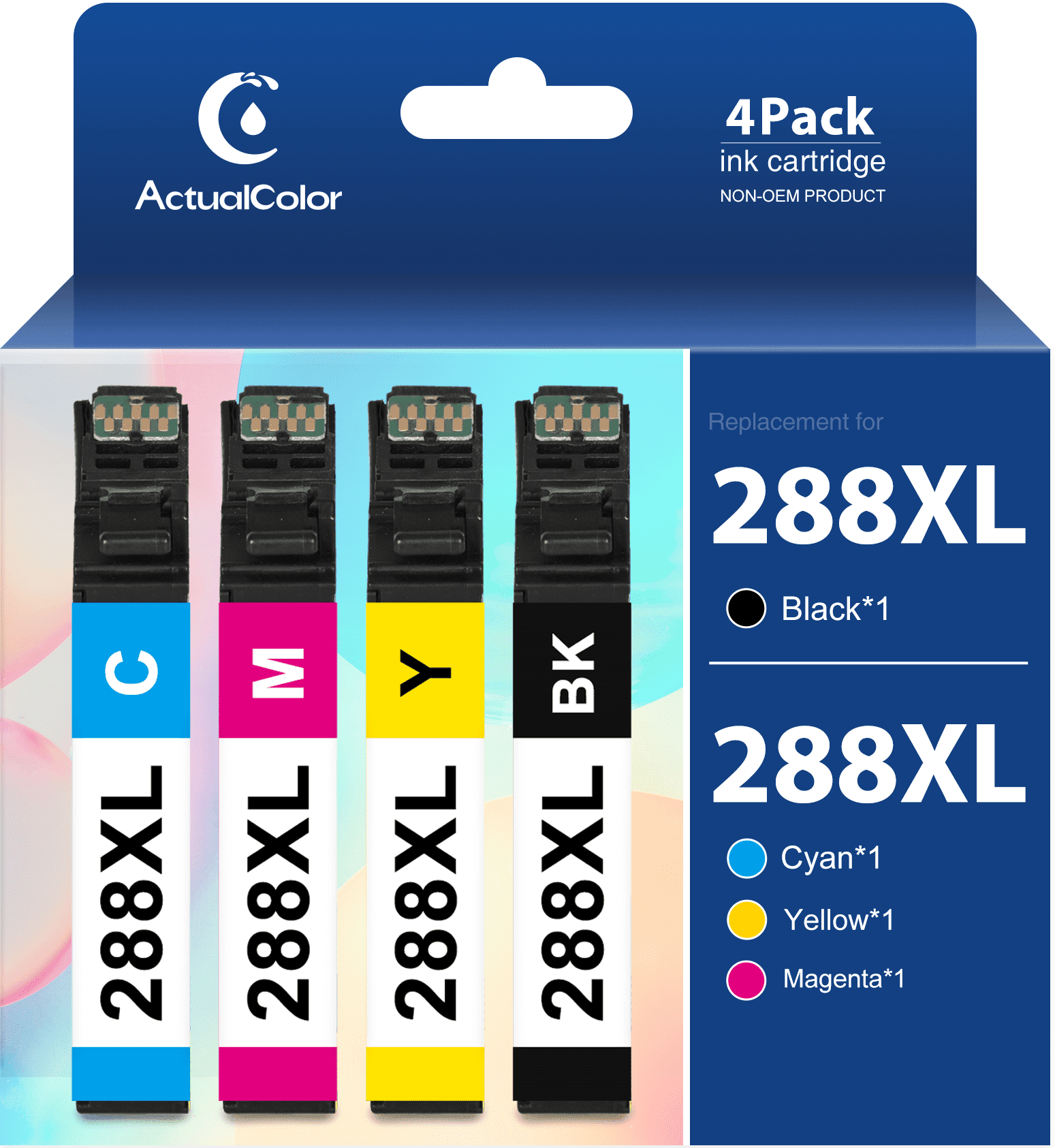 288XL Ink Cartridges for Epson 288 Ink Cartridge for Epson Ink 288 XL Combo Pack for XP-440 XP-446 XP-330 Printer (Black Cyan Magenta Yellow)