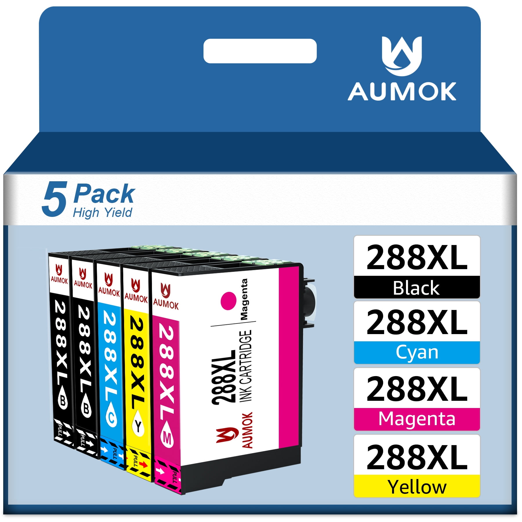 5 Pack 288XL High Yield Ink Cartridges for Epson XP Series Printers