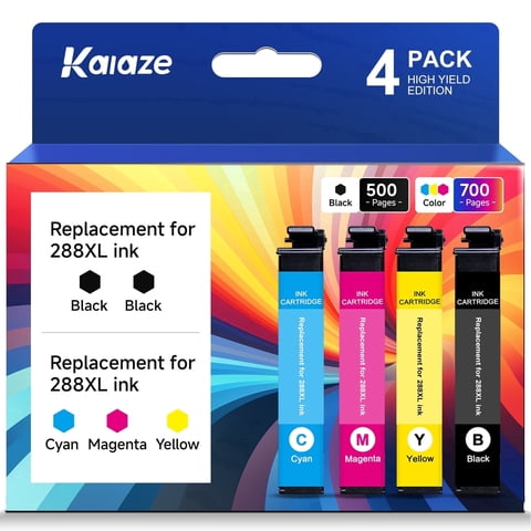 288XL Ink cartridge Compatible for Epson 288 Ink Cartridges Combo Pack Works with XP-440 XP-430 XP-446 XP-330 XP-340 XP-434 Printers (1 Black, 1 Cyan, 1 Magenta, 1 Yellow)