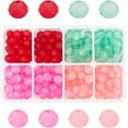 thumbnail image 1 of 288pcs Frosted Glass Beads 8mm Round Matte Beads 4 Colors Spray Painted Glass Loose Beads for DIY Friendship Bracelets Necklaces Beading Jewelry Making, 1 of 5