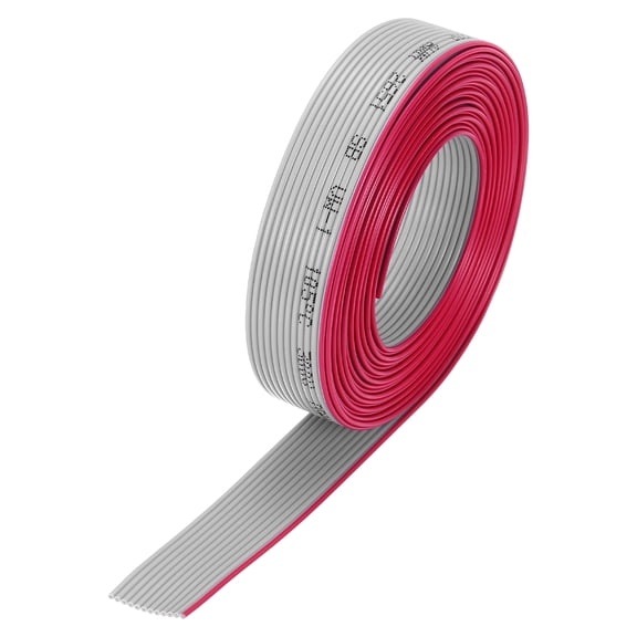 28AWG IDC Wire Flat Ribbon Cable 3 m/9.8ft Length 1.27mm Pitch 12 Pin Gray