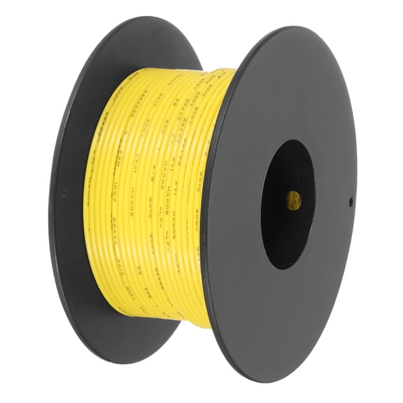 Uxcell 28AWG Stranded Wire Hookup 30M/98ft Yellow Electrical Wire UL1007 Spool