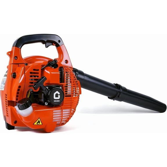 28CC Gas Leaf Blower Handheld, 1.1HP 490CFM 180MPH, 2-Stroke Lightweight Blower for Yard Lawn Driveway & Snow, Orange