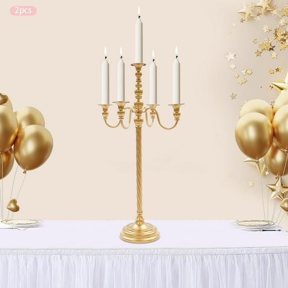 28In Floor Candelabra Tall Candlestick for Candle, Beautiful Candle Stands, Floral Metal Candle Holders Table Centerpiece for Wedding Party Event