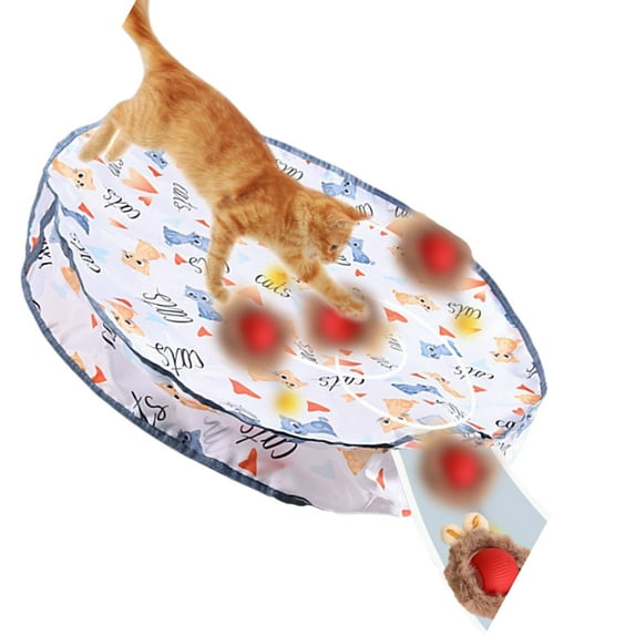 28Inch Interaction Play Mat with Rechargeable Motion Activated Cats Toy Automatic Teaser for Kittens Fun