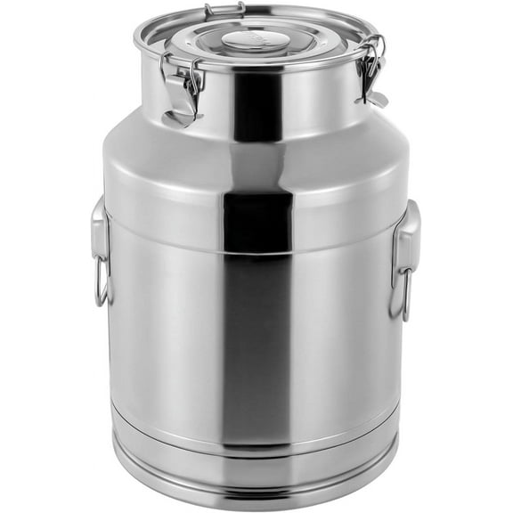 28L/7.39Gallon Milk Can, 304 Stainless Steel Milk Bucket Wine Pail Bucket Milk Transport Jug Liquid Storage Container with Sealed Lid for Milk and Wine Liquid Storage