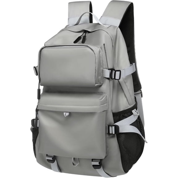 28L Laptop Backpack, Business Backpack for Men, Casual TSA Approved Travel Backpack for Women, Water Resistant Daypack Work Bag, Grey