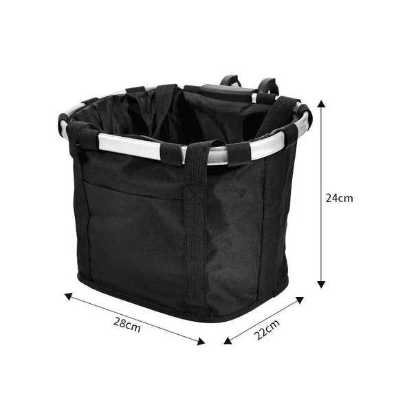 28L Large Capacity Foldable Bike Front Basket, Waterproof Oxford Fabric Pet Carrier With Quick-Release Mount, Bicycle Cargo Bag For Small Dogs & Groceries,Black