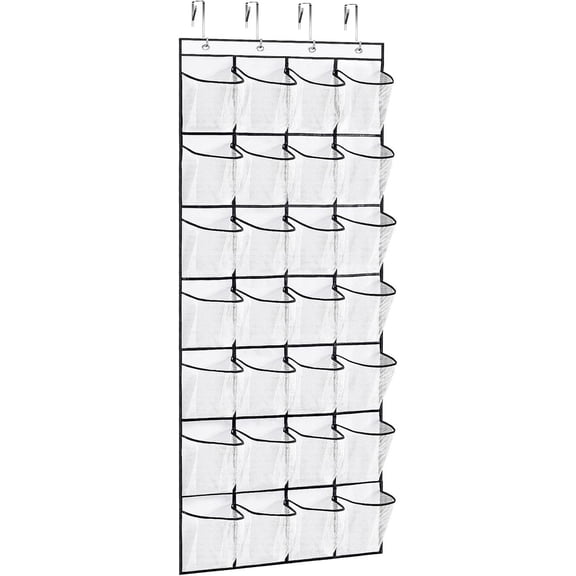 28Large Pockets Over The Door Shoe Organizer, Hanging Shoe Rack for Closet, Door Shoe Holder