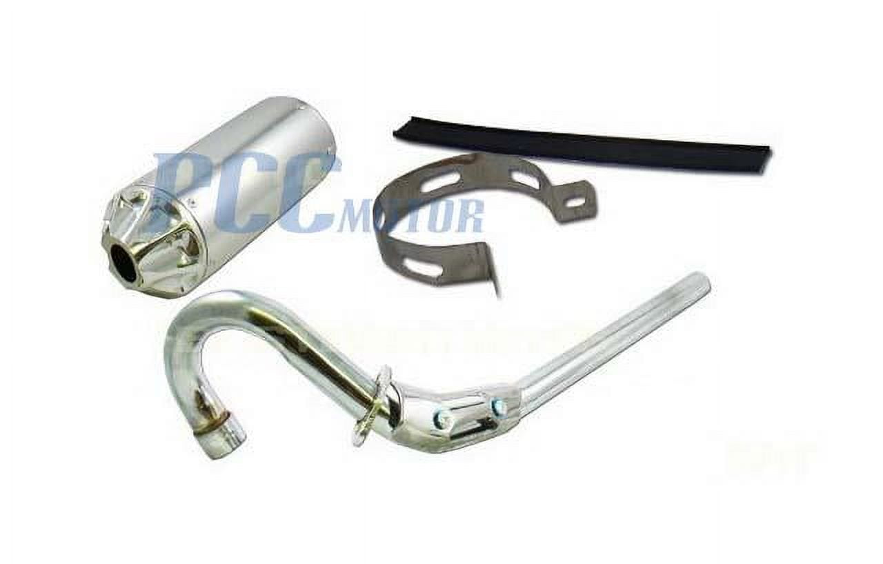 Silenciador Escape Para Moto PW80, PY80, Pit Bike, Dirt Bike – Acero Inoxidable Negro