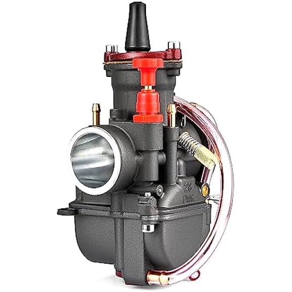 28MM Motorcycle Carburetor with Power Jet, Universal Racing Carb Applicable to 75cc-250cc Pit Dirt Bike, Motocross, Enduro and ATV, Smooth Power for On / Off Road Riding